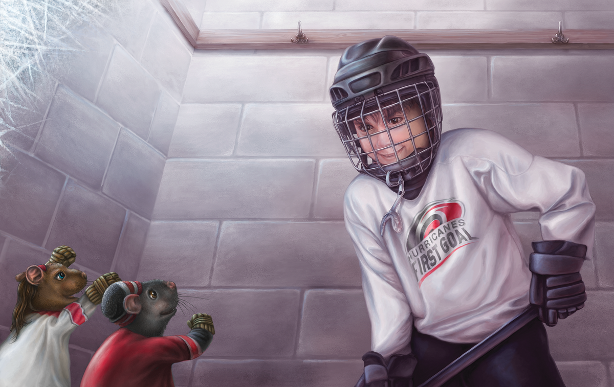 Twig and Biscuit Learn to Play Hockey